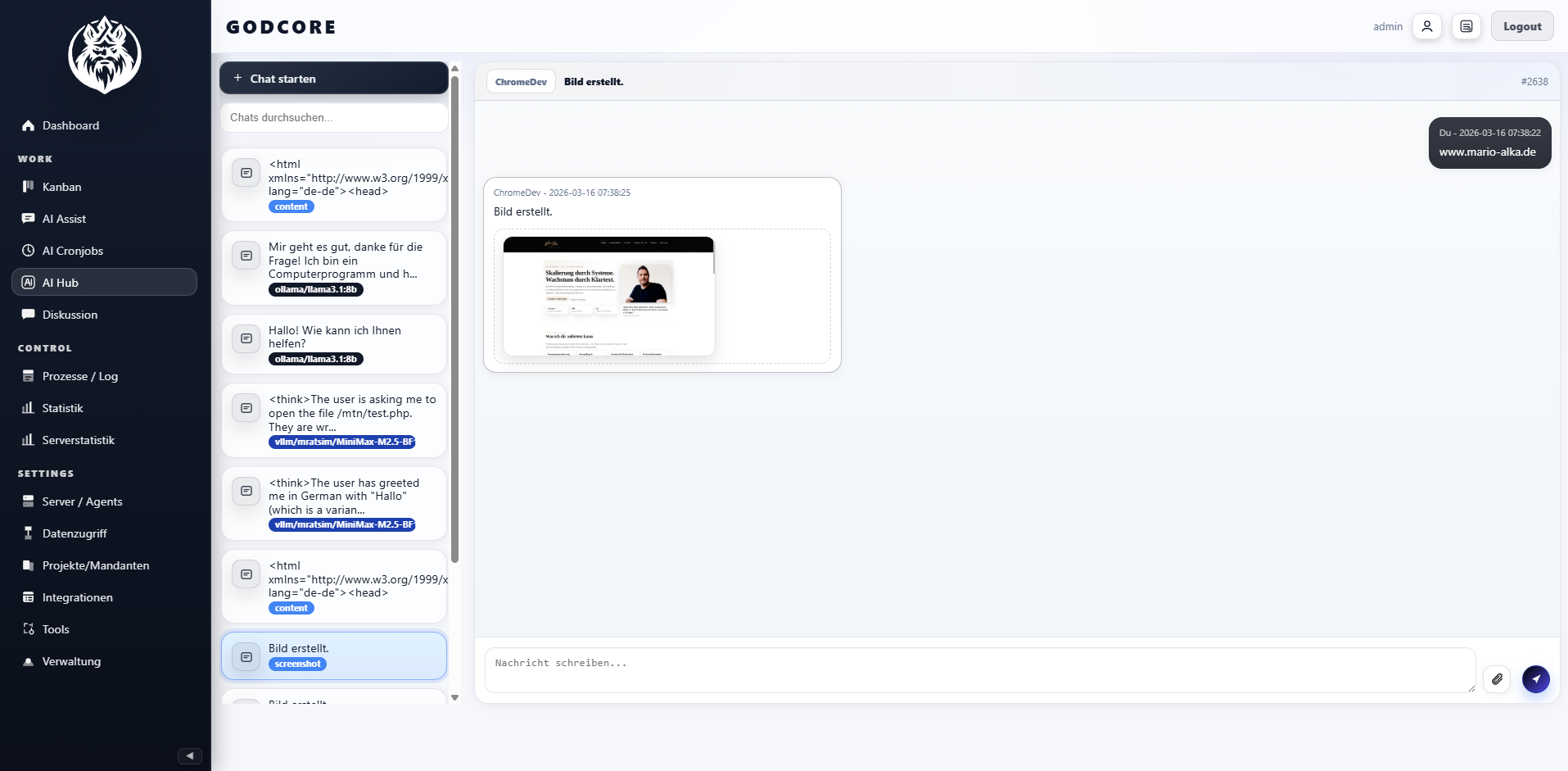 GodCore Ansicht Agenten